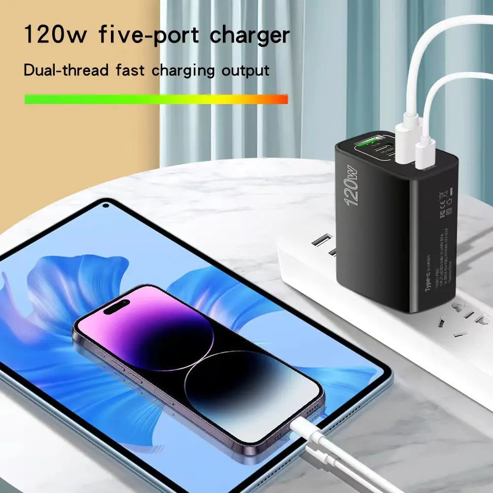 120W  Port USB Charger Fast Charging