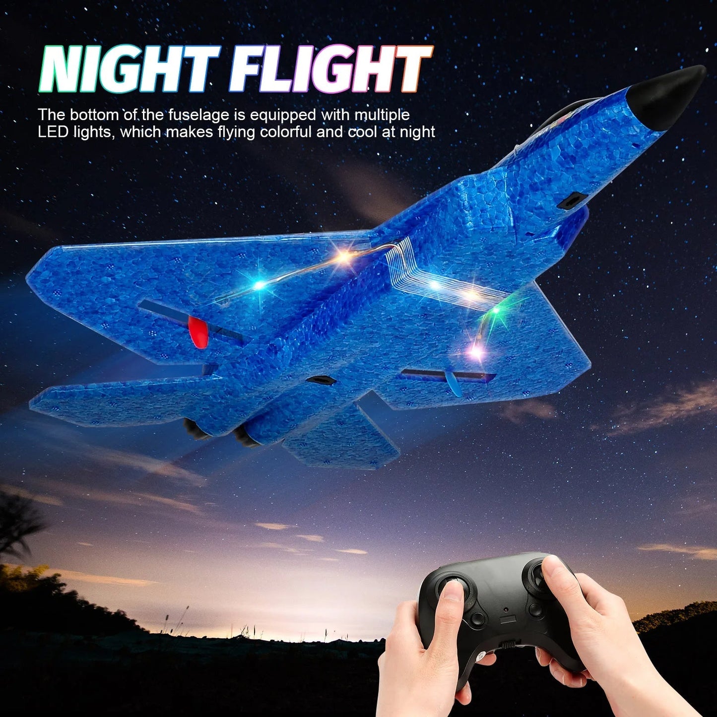 RC Plan Remote Control Airplane With 7 Colour  LED lights