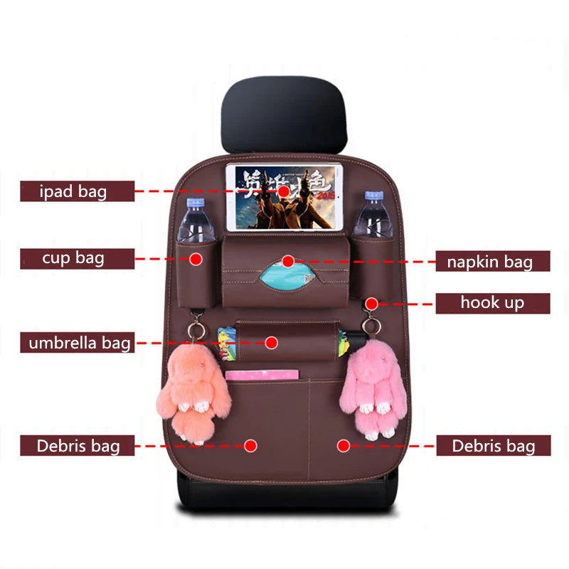 Multi-functional Foldable Tablet Tray Car Seat Back Storage Organizer