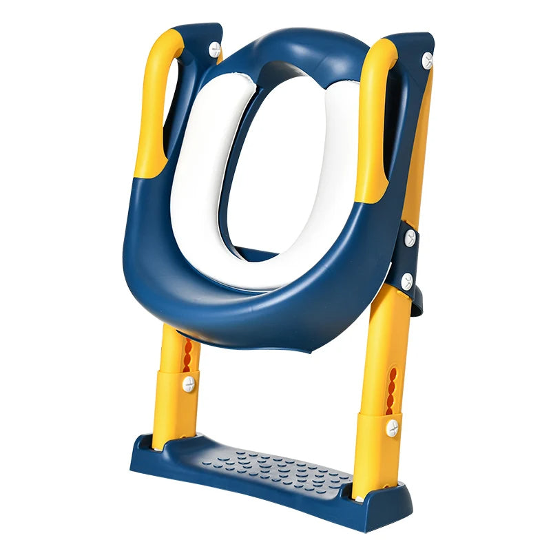 Foldable Multi-functional Baby Toilet Training Ladder Soft Seat