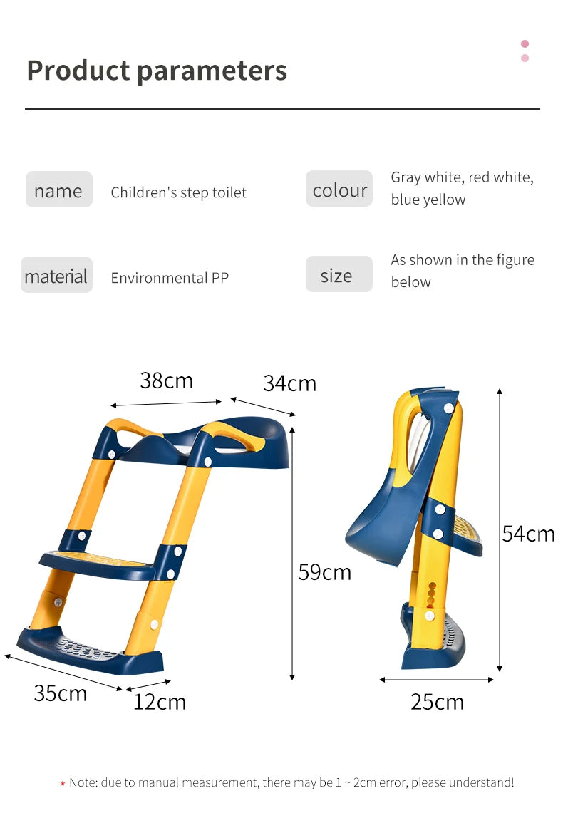 Foldable Multi-functional Baby Toilet Training Ladder Soft Seat