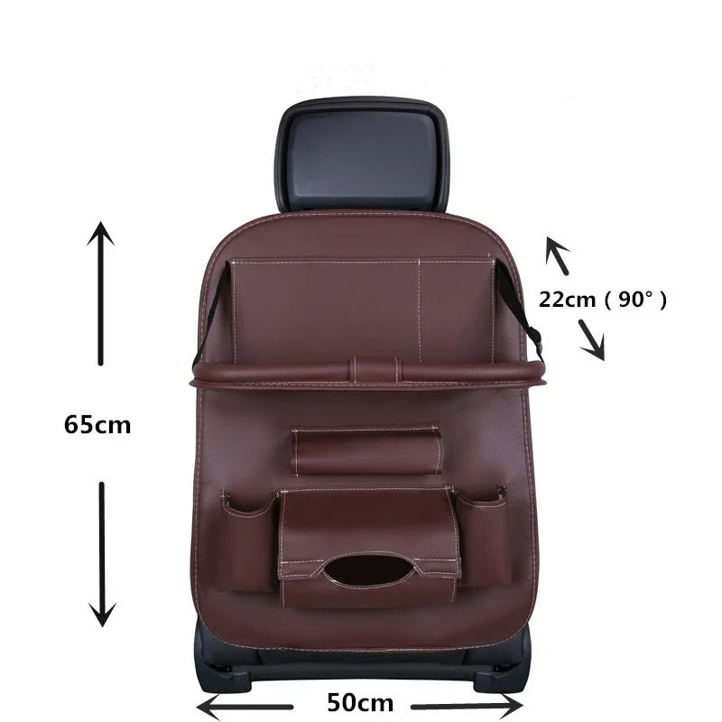 Multi-functional Foldable Tablet Tray Car Seat Back Storage Organizer