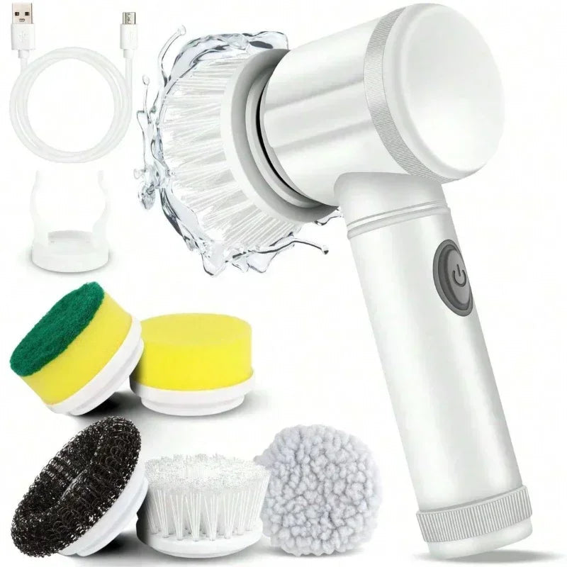 Electric hand held wireless cleaning brush