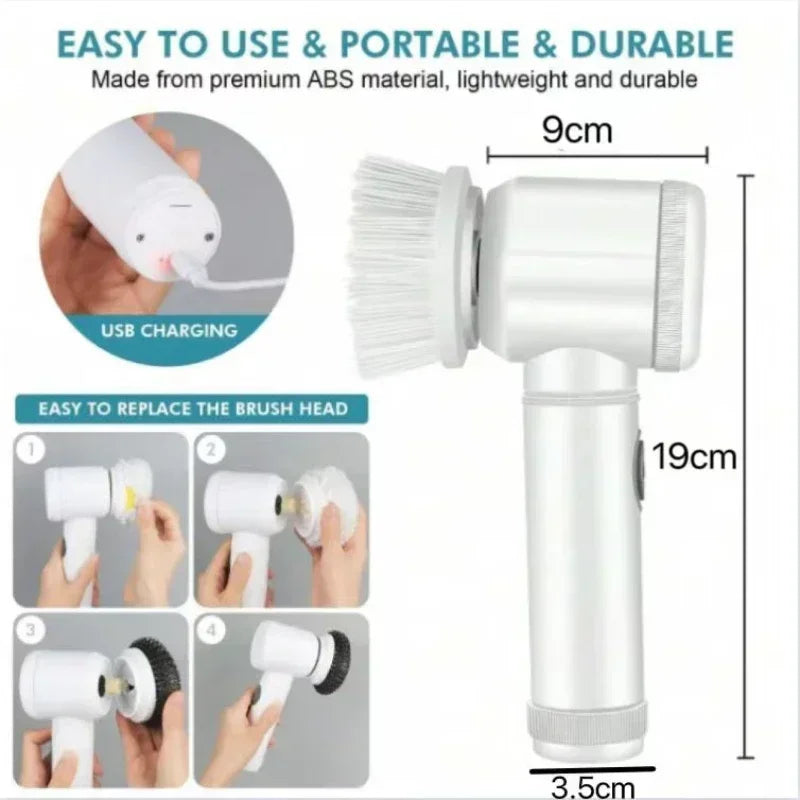 Electric hand held wireless cleaning brush